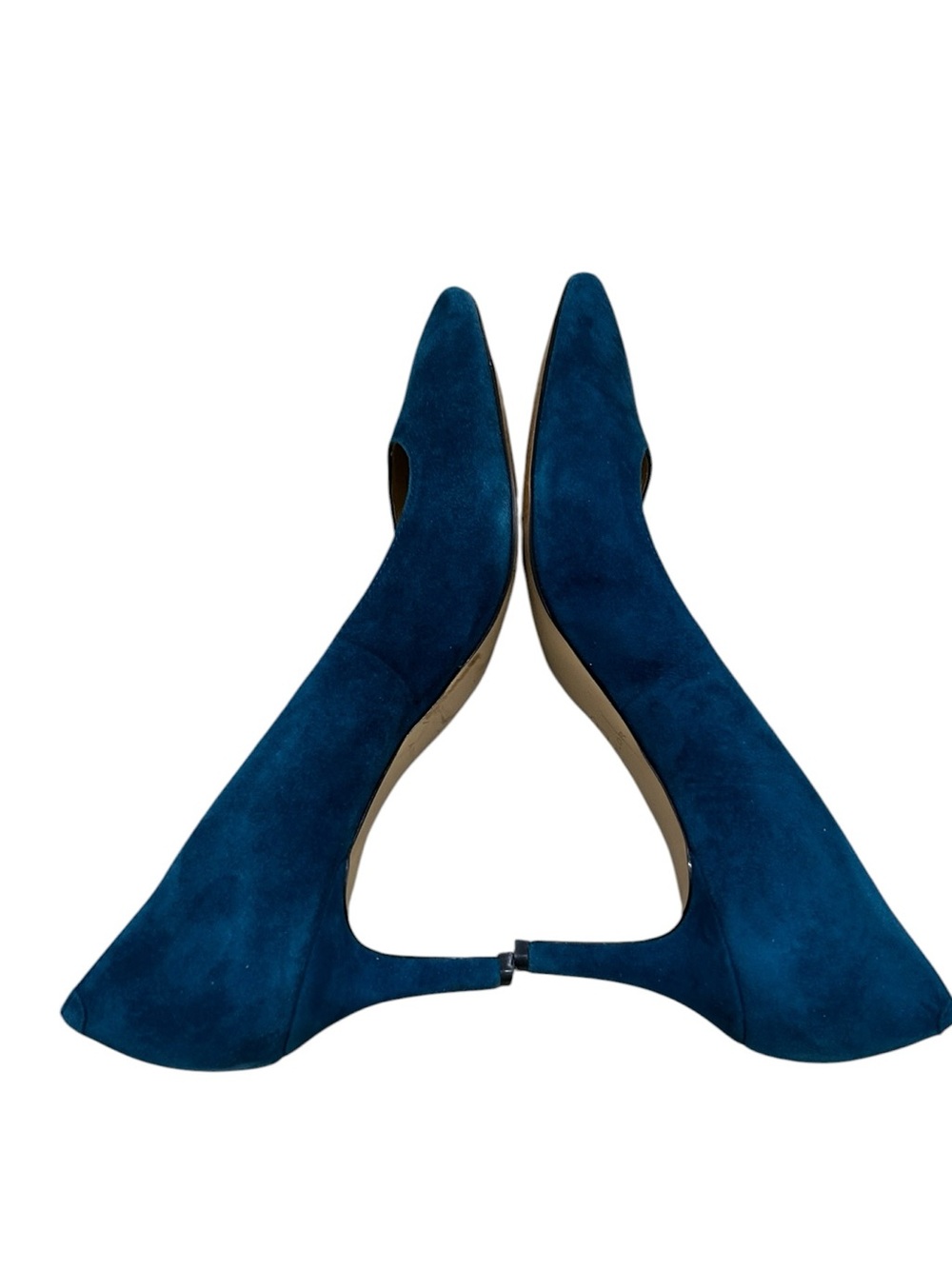 Ann Taylor eryn2 teal Suede Pump slip on heels office day to night in Box sz 8